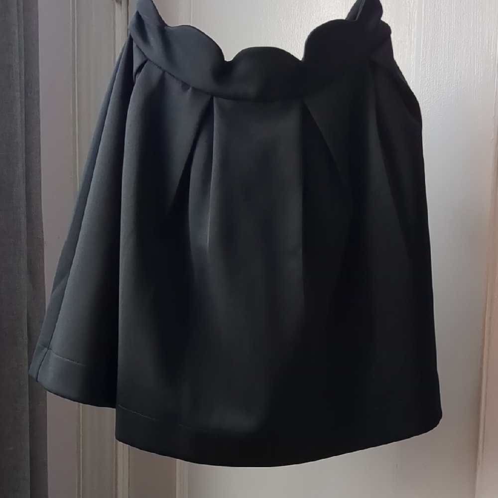 Blue Rain Black Pleated Skater Mini Skirt